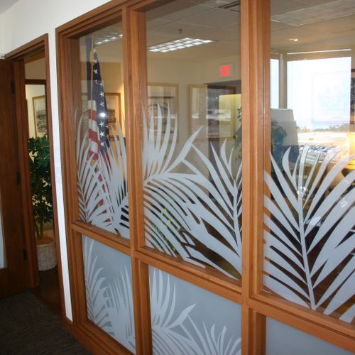 Office with Palms, customer wanted 100% privacy on