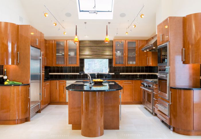 Contemporary Flair in this renovated kitchen ,West