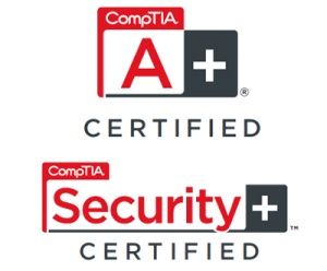 All of our technicians are CompTIA A+ and CompTIA 