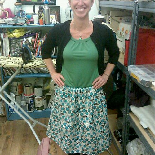 Student with her custom skirt!