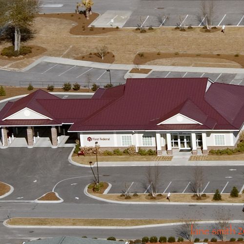This bank's standing seam roof was installed by Sp