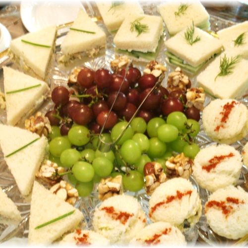Display of Decorated Par-Teas Sandwiches:  Clockwi