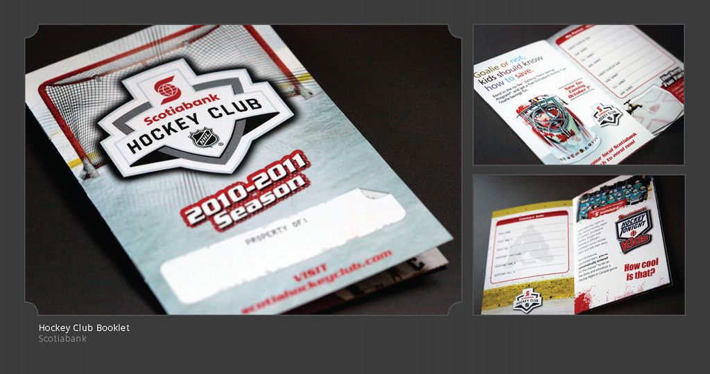 Promotional hockey booklet designed for Scotiabank