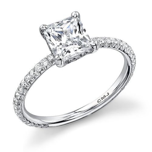 Pave radiant cut ring