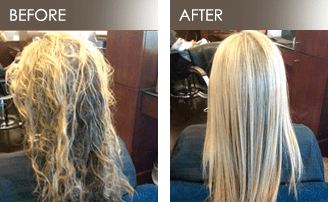 Brazilian Blowout before and after