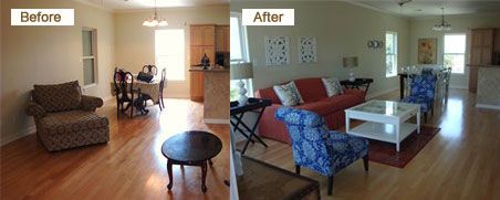 Staging before and after