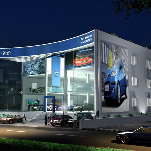Outdoor 3D Preview For Hyundai Showroom(Hyderabad)
