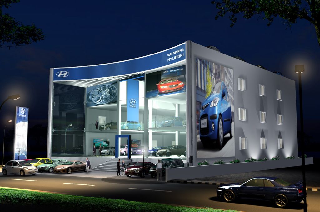 Outdoor 3D Preview For Hyundai Showroom(Hyderabad)