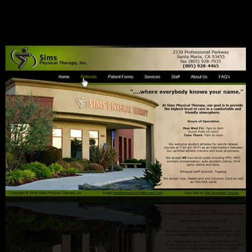 Sims Physical Therapy, Inc - website