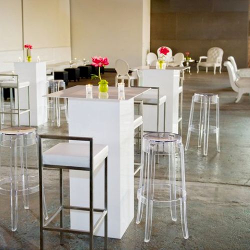 Light up Bar Tables, Monticello Bar Stools and Cle