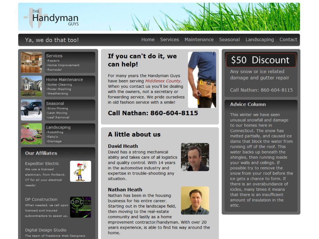 Handyman Guys home web page
designed by Digital De
