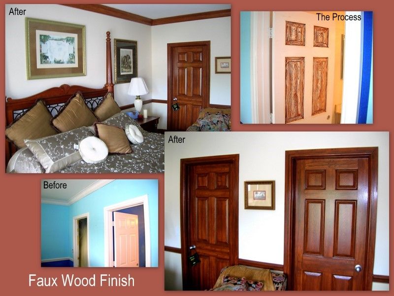 Cherry Stained woodwork and doors. Originally pain