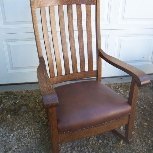 Oak rocking chair after restoration