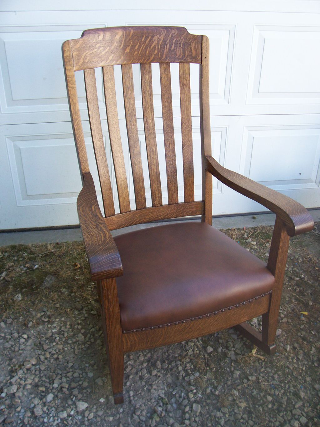 Oak rocking chair after restoration