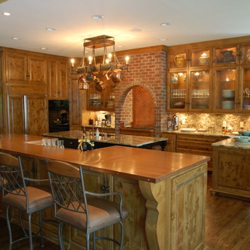 Custom made cabinets,made from knotty alder wood w