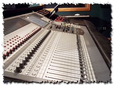 The console at Elliott Bay Recording Company. A So