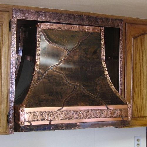 Installed Copper Kitchen Hood