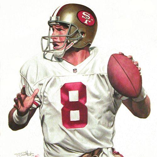 Original colored pencil drawing of Steve Young - q