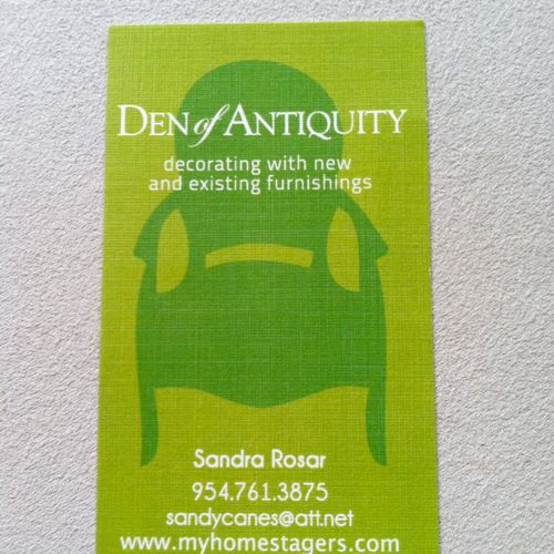 Business card design for  Den of Antiquity