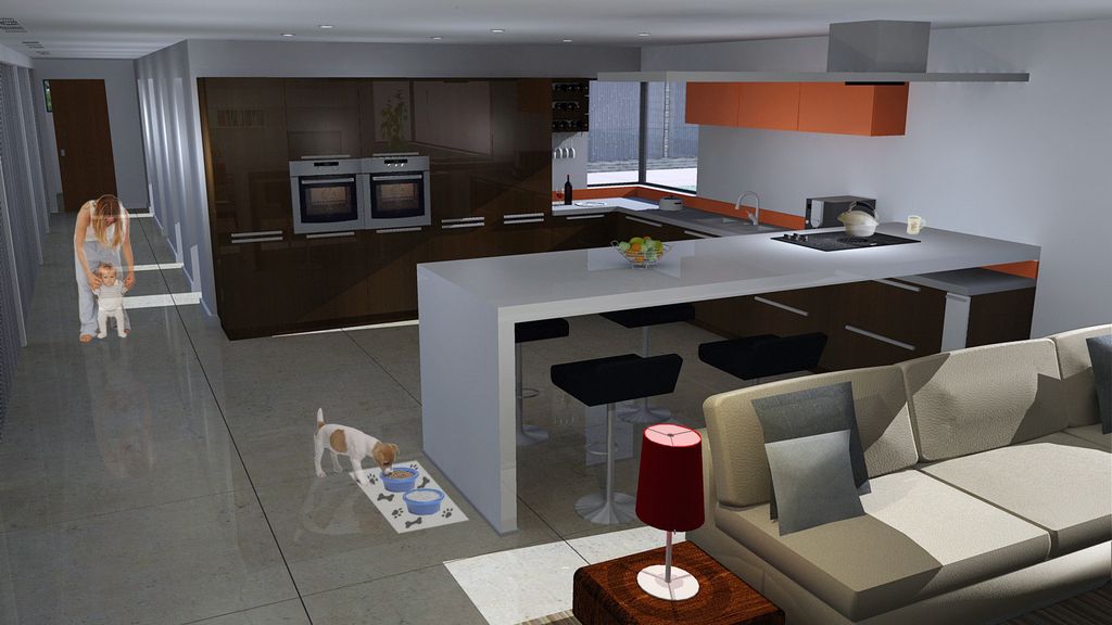 Kitchen design of  high-rise condo in Chicago..