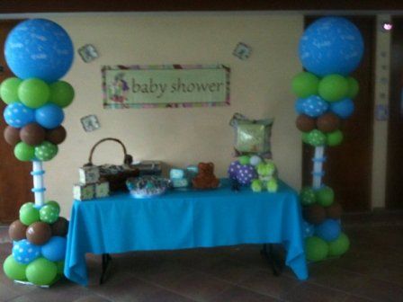 Set Up and balloon art for Boys Baby Shower