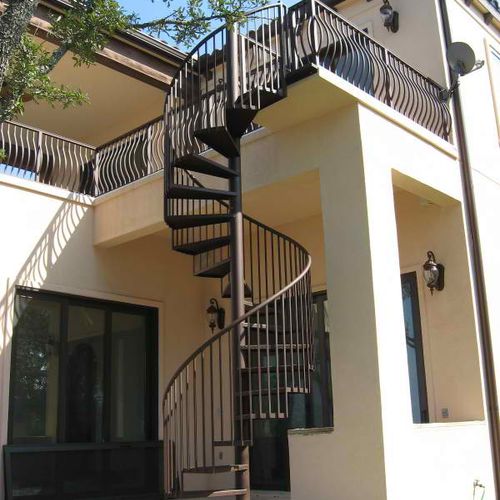 San Blasted Outdoor Spiral Staircase