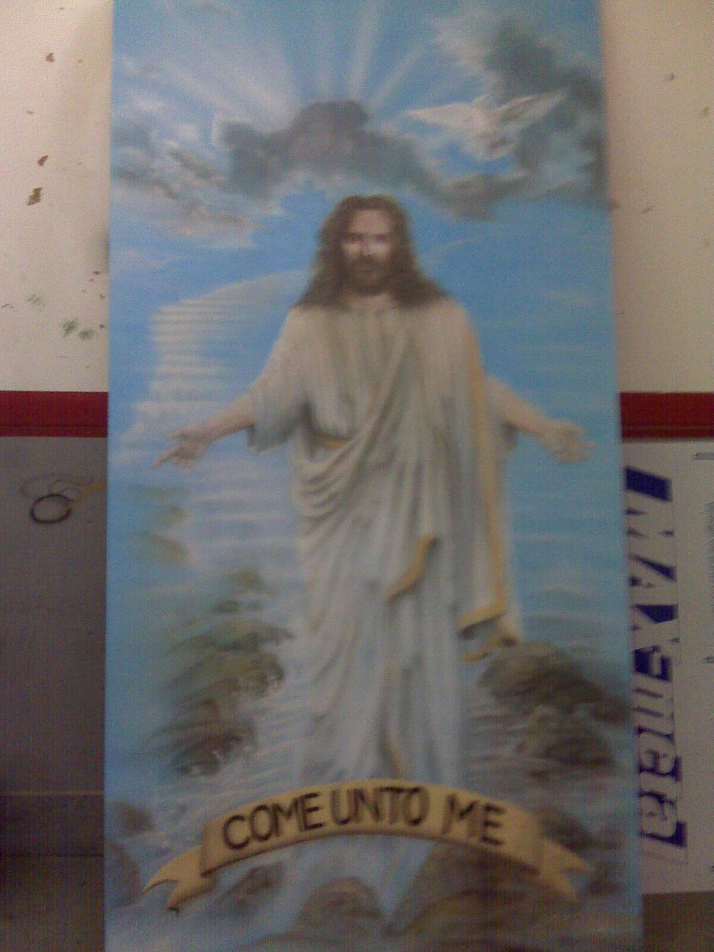 moveable jesus mural