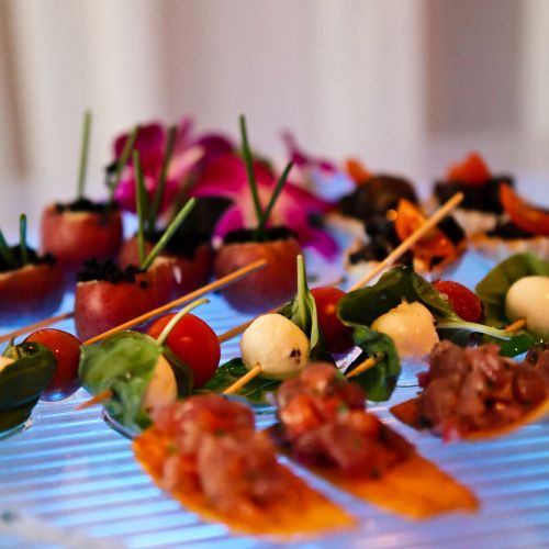Delicious hors d'oeuvres by City View Catering