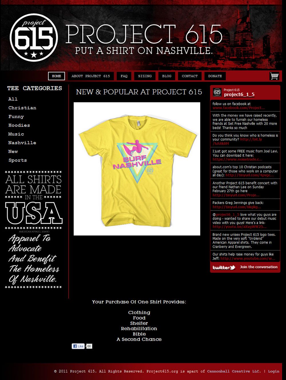 Project 615 website (Nashville, TN)