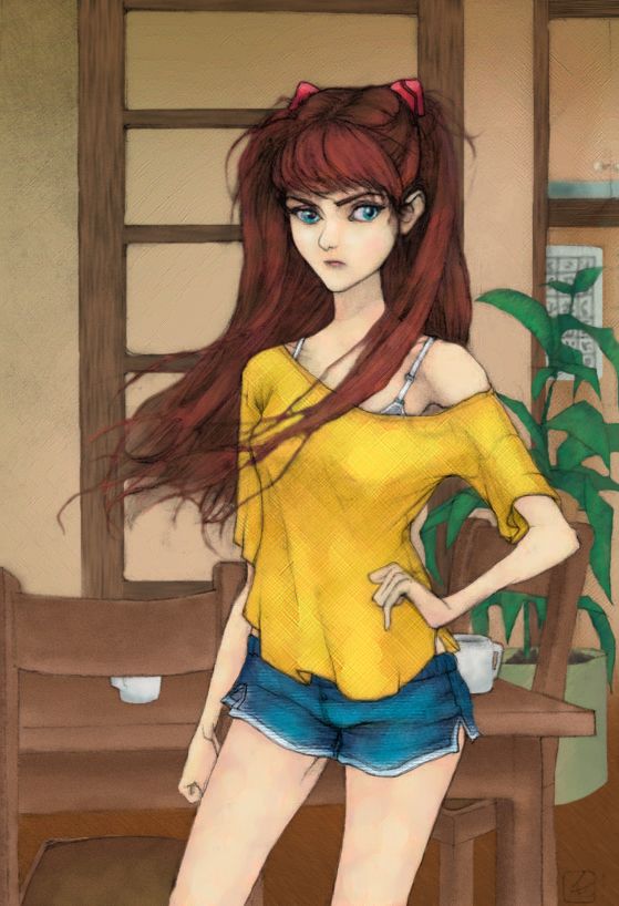 Digital coloring of provided sketch  ''Something t