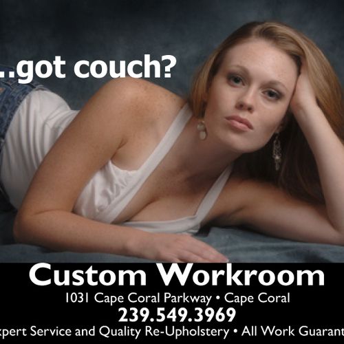 Custom Workroom. Magazine ad, 1/2 page, 2-page spr