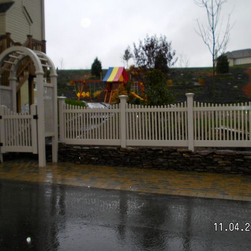 Fence, Arbor and Driveways (Pavers)
