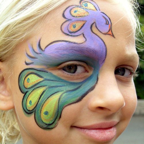 Peacock Face Painting