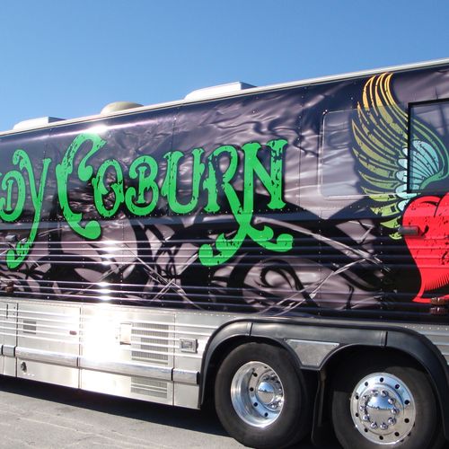 Candy Coburn LOVES her tour bus. We are huge fans 