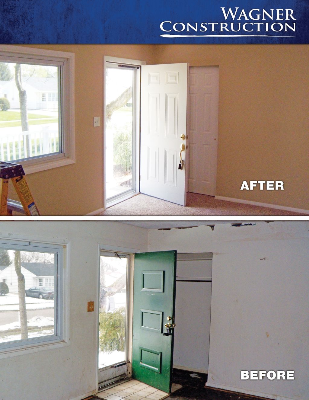 Remodel - before and after (entry way)