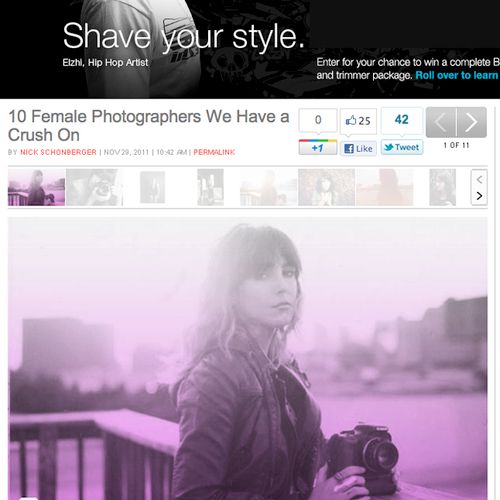 #1 of "Top 10 Female Photographers We Have a Crush