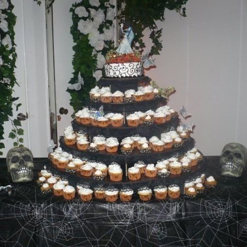 Zach and Stacy's "cup cake" wedding cake at their 