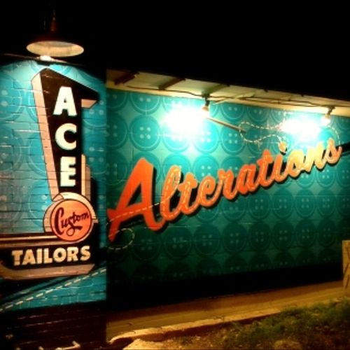 Full color wall wrap for Ace Tailors.
