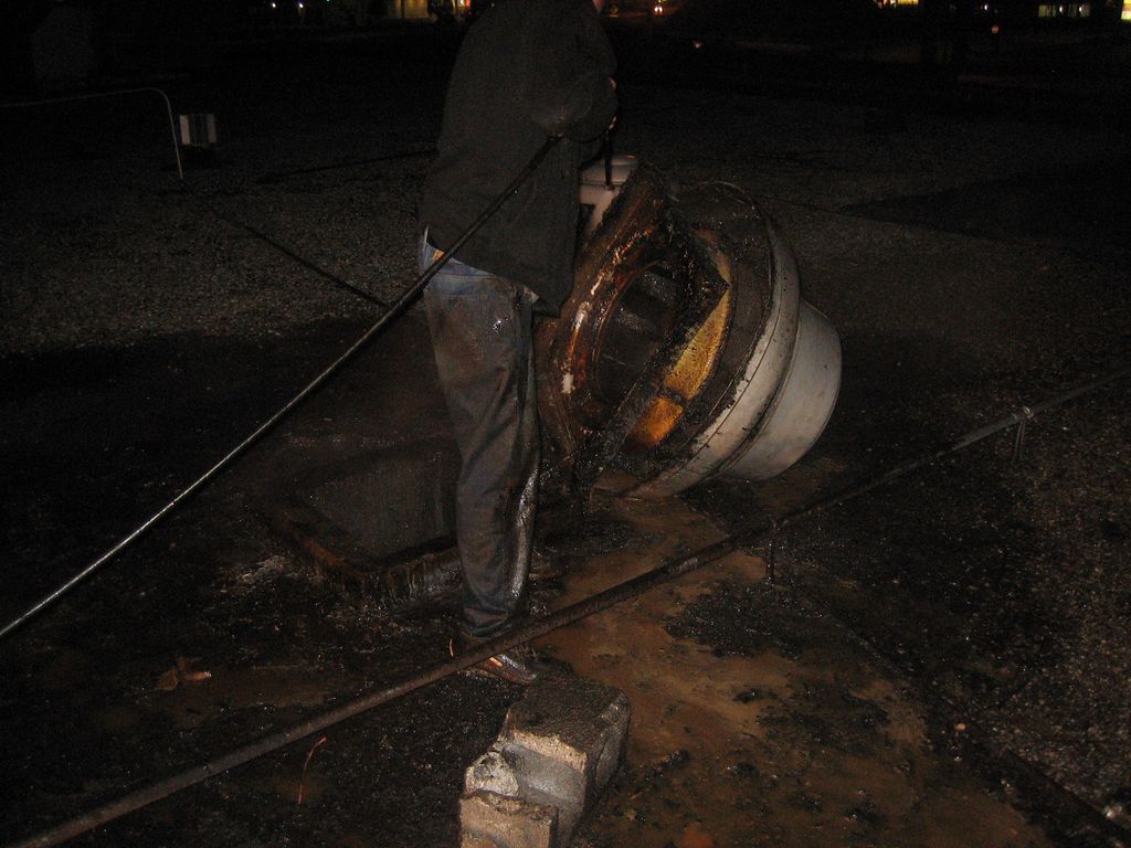 Before a roof fan cleaning de-greasing begins...
A