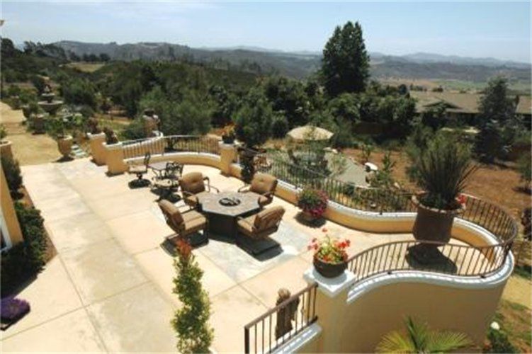 Inviting Fallbrook CA deck with wrought iron raili