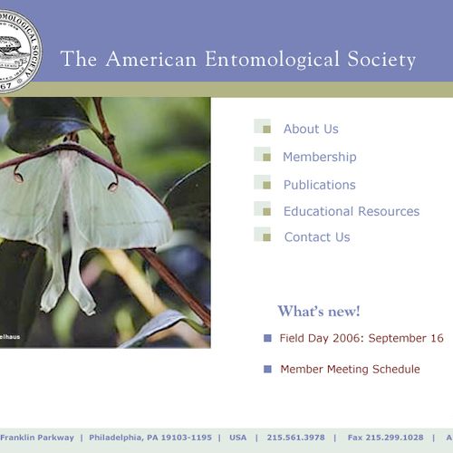 Website design for the American Entomological Soci