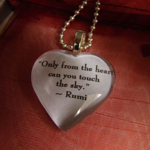 Rumi Quote Heart Necklace