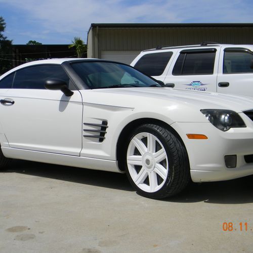 Wet White Wheels On A White CrossFire