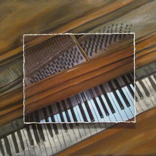 Anita's Piano (layered mixed media art)