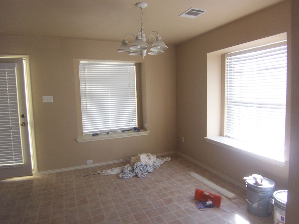 BEFORE shot of a breakfast area.