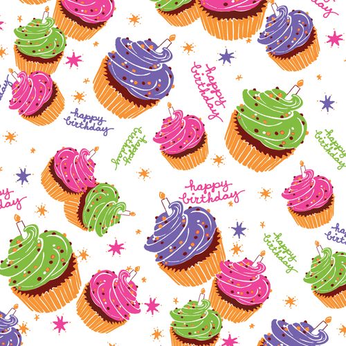 Happy Birthday Cupcakes print for Paper Goods