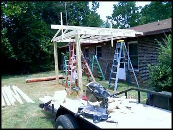 construction of a covered porch