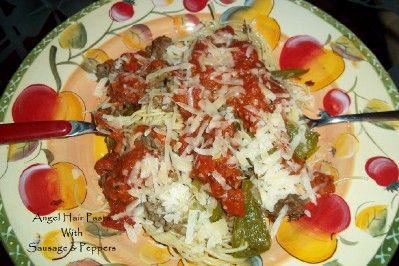 Sausage & Bell Peppers with Angel Hair Pasta