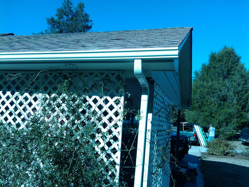 White gutters installed