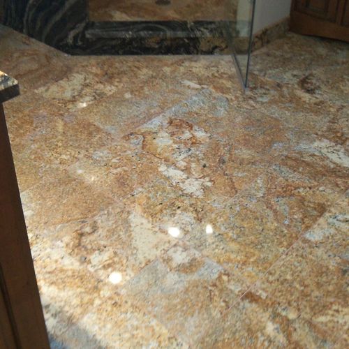 granite master bath floor